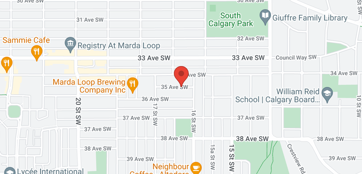 map of 102 1709 35 Avenue SW